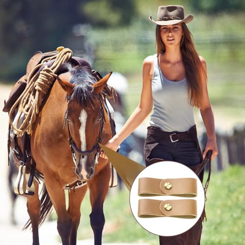 Chunful 6 Pcs Leather Breakaway Halter Replacement Straps for Horses - color: Khaki