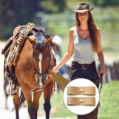 Chunful 6 Pcs Leather Breakaway Halter Replacement Straps for Horses - color: Khaki