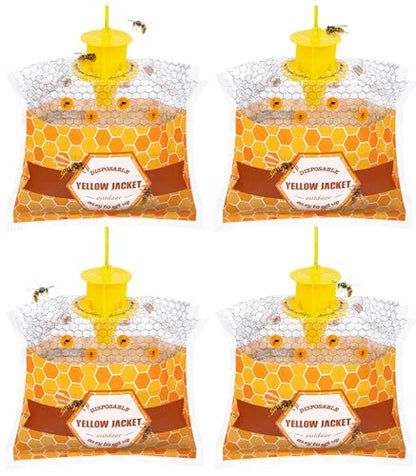 Outdoor Disposable Yellow Jacket & Wasp Traps 4 Pack - size: 4 Pack