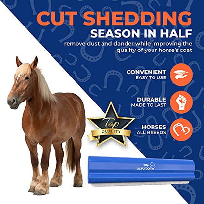 EquiGroomer 8-Inch Deshedding Brush for Dogs & Horses, Blue - color: Blue