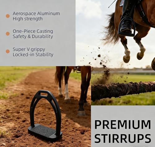 THREE ARCHERS Lightweight English Stirrups for Jumping/Dressage/Trail - color: Black