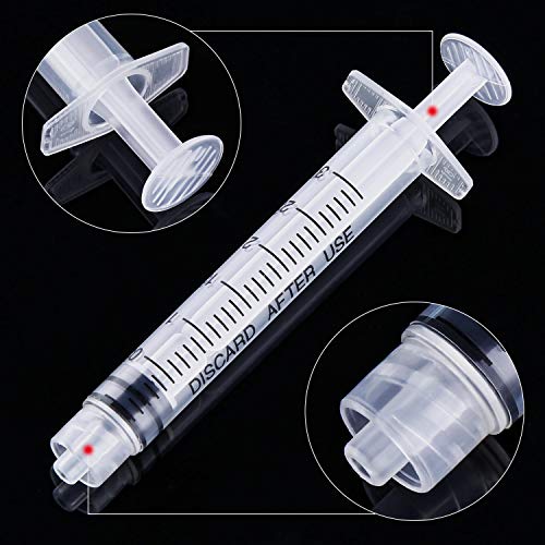 TecUnite 3 ml 20 Pack Plastic Syringes Without Needle for Liquid and Craft