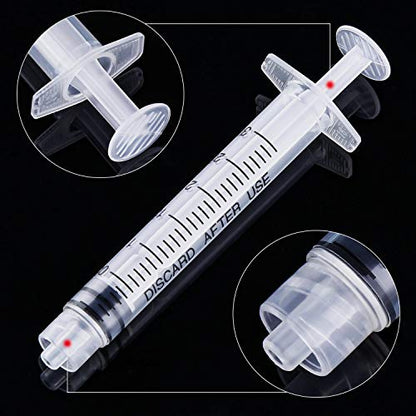 TecUnite 3 ml 20 Pack Plastic Syringes Without Needle for Liquid and Craft