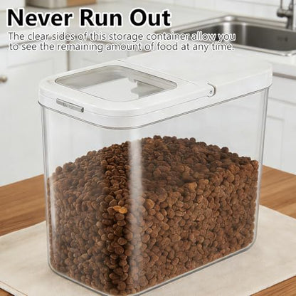 YEXEXINM Pet Food Storage Container with Lid & Scooper 10-15lbs/12L Dog Food Storage Container Clear Airtight Cat Food Storage Container BPA Free Dog Treat Container Store Dry Food for Pantry Kitchen