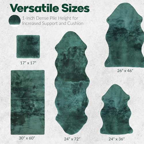 Natural Medical Sheepskin Pad, Non-Slip Back, Emerald, 17 x 17 in, 2 Pack - color: Emerald, size: 17x17 Inch (Pack of 2)