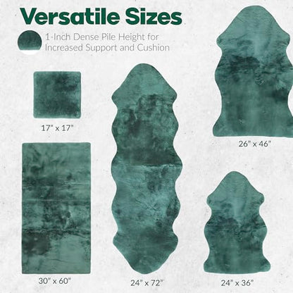 Natural Medical Sheepskin Pad, Non-Slip Back, Emerald, 17 x 17 in, 2 Pack - color: Emerald, size: 17x17 Inch (Pack of 2)