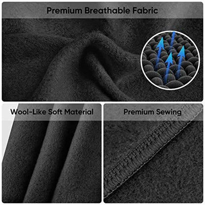 TICONN Neck Gaiter for Men Women, Cooling Bandana Face Mask Cover Gator - color: Black-2pk, style: Fleece