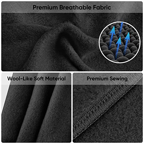 TICONN Neck Gaiter for Men Women, Cooling Bandana Face Mask Cover Gator - color: 2 Black, style: Fleece