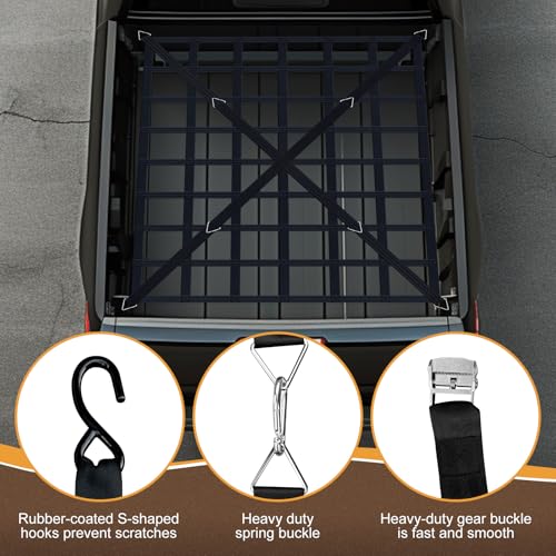 Cargo Net for Pickup Truck Bed, Heavy Duty 1100 lbs Capacity - size: 66" x 50"