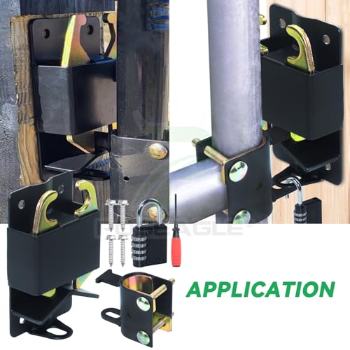 [Upgraded] 5 inch Black S16100700 Two Way Lockable Gate Latch - size: A6 for 1-1/4" to 1-1/2" Tubes