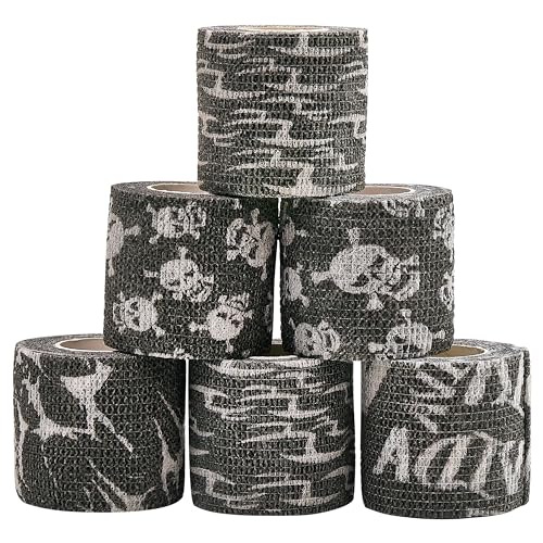 6 Rolls Self-Adhesive Bandage Wrap Grip Tape Wrap Cover Tattoo Cohesive Elastic Bandage for Dog Cat Horse Animals Wounds Wrist Healing Sprains & Swelling