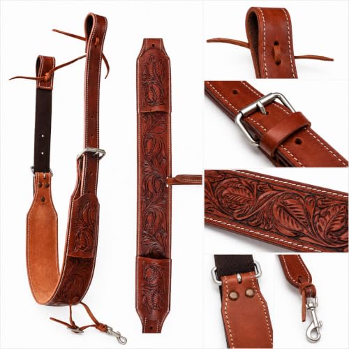 CHALLENGER Horse Western Carved Leather Rear Flank Back Cinch Girth Saddle Billets 9774-80 - color: Tan, size: 32"
