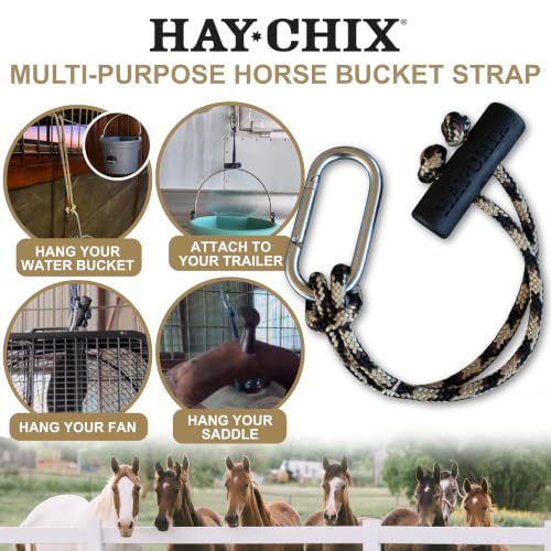 hay chix Horse Bucket Strap for Stalls - Bucket Hanger - 14 Inch, Leopard - color: Leopard