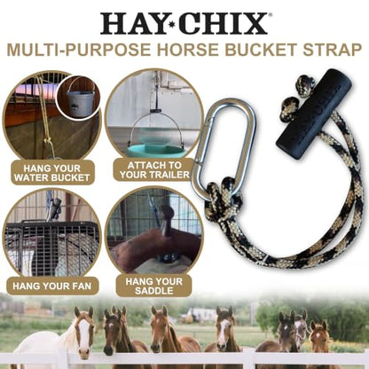 hay chix Horse Bucket Strap for Stalls - Bucket Hanger - 14 Inch, Leopard - color: Leopard