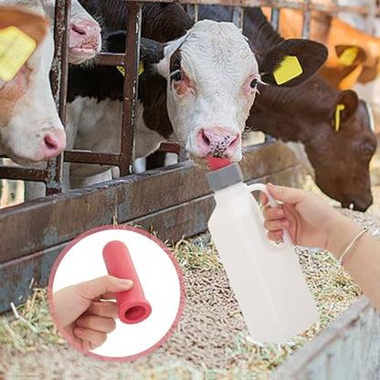 6PCS Calf Feeder Pacifier Teats Soft Rubber Food Grade Feeding Nipples - color: RED