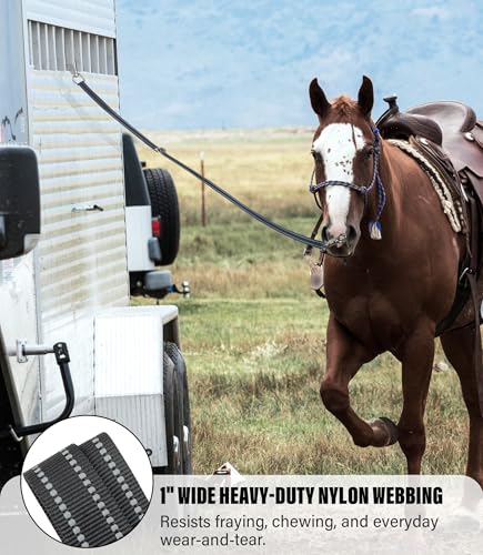 Cross Ties for Horse, Nylon Trailer Tie, Adjustable Length 42.5"-73" - color: Night Trace