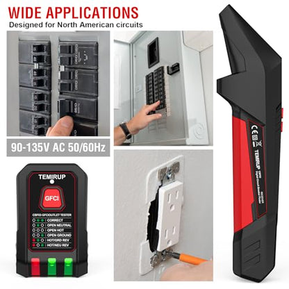 Circuit Breaker Finder Kit with LCD, GFCI Outlet Tester, Breaker Finder