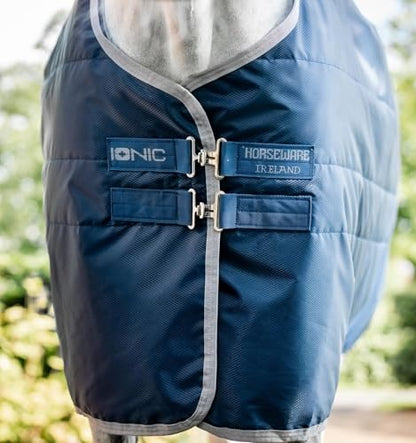 Horseware Ionic® Therapy Stable Blanket - Imperial Blue/Silver & Navy, 66 inches - size: 66 inches