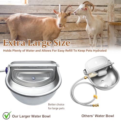 Tessco for you 2 Pack 1.2 Gallon Automatic Horse Water Bowl Large