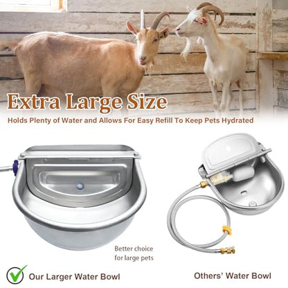 Tessco for you 2 Pack 1.2 Gallon Automatic Horse Water Bowl Large