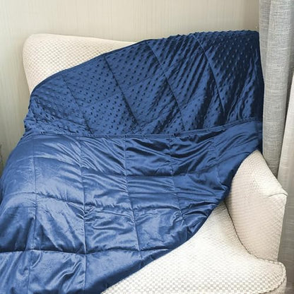 ALANSMA Reversible Weighted Blanket for All Season, Luxury Velvet, Warm and Cool, Adult 5Lb Blue Weighted Blanket, Enjoy Sleeping Anywhere(Blue,36"x48" 5lbs) - color: Blue, size: 36''x48'' 5lbs