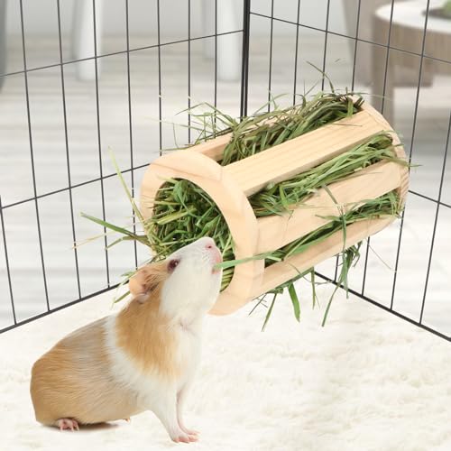 Rabbit Hay Feeder Rack Wooden Food Manger Grass Holder for Small Pets Bunny Chinchilla Guinea Pigs