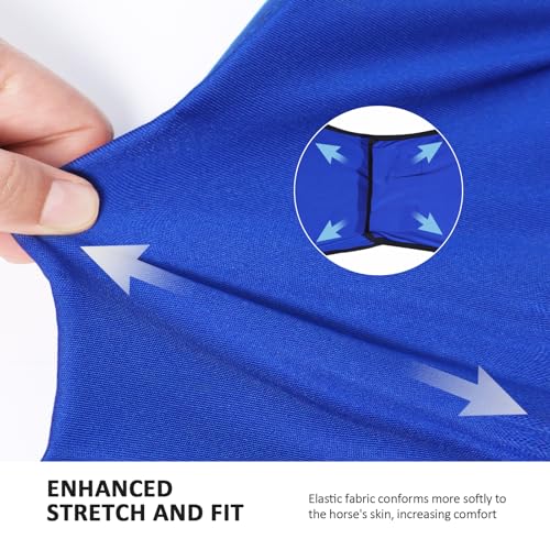 Horse Fly Mask Large Space Breathable UV Protection Equine Mask with Reflective Features on Ears Royal Blue M