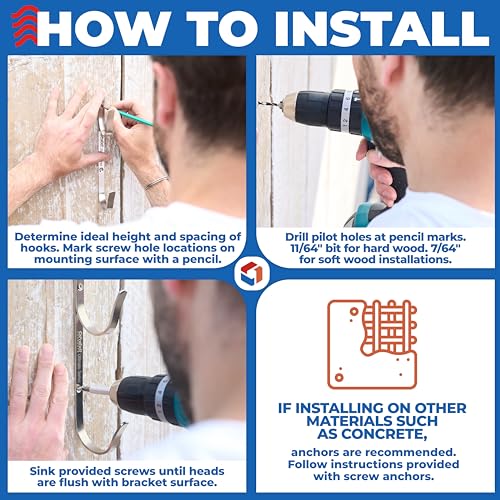 ProTuff 490 Promise 2-Pack Stainless Pool Pole Hanger, Wall Mount - size: 2 Brackets