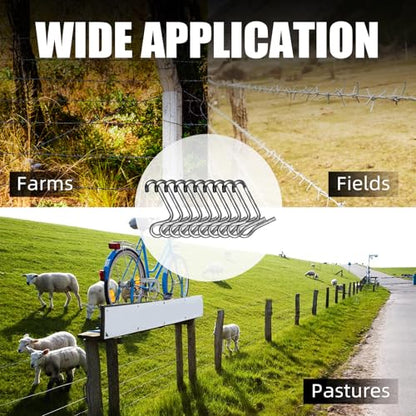 1Pcs Tighteners Handle,20 Pcs Fence Wire Tightener+40 Pcs Fence Wire Tightener Clips