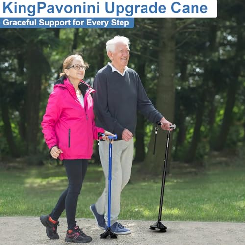 KingPavonini Walking Cane for Men Women Stability, Self Standing - color: Blue