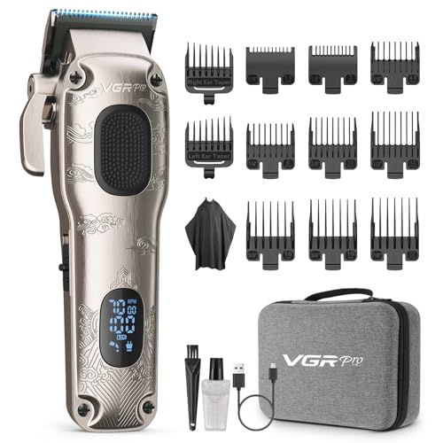VGRPRO Hair Clippers for Men Professional, Cordless & Corded Barber Clipper - color: Silver