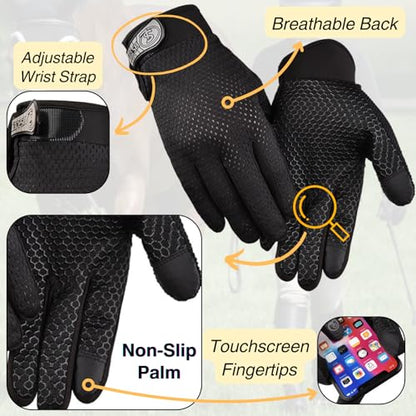 Equestrian Set - Helmet and Gloves for Horseback Riding and Training - Horse Riding Safety Gear Helmets Equestrian Equi-Pro Gear Gloves for Women, Man