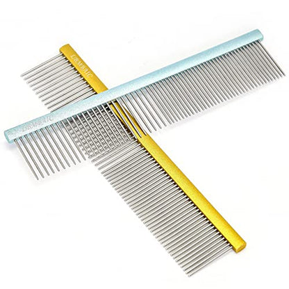 Metal Dog Grooming Combs Shedding Tangles,Knots,Mats.(7.5inches) - color: blue, size: Medium