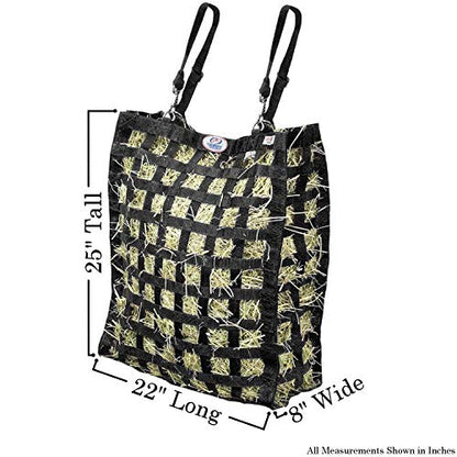 Derby Originals Superior Slow Feeder Horse Hay Bag with Super Tough Bottom and 1 Year Warranty - color: Black