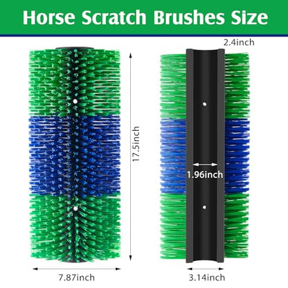 3 Pack Livestock Scratching Brush, Blue and Green - color: Blue and Green