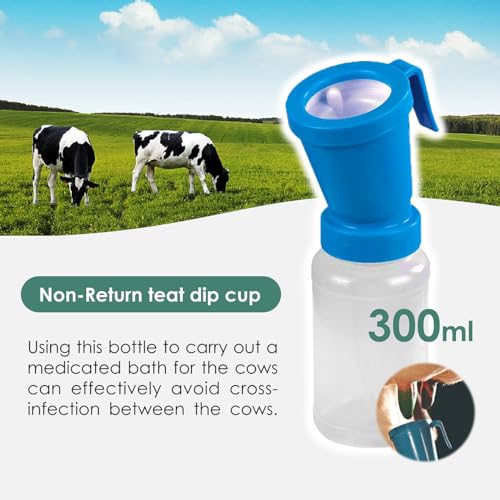 QMARK Teat Dip Cup, Blue, 300 ml, 2 Pack
