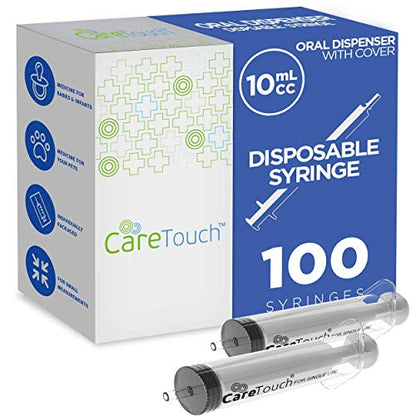 Care Touch Disposable Syringes Without Needle, Oral Dispenser, 10ml 100 Count - size: 10 ml