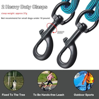 BTINESFUL Dog Tie Out Long Tether 8/12/20/30/50/75ft Rope Dog Lead for Yard - color: Blue Black, size: 20 Foot