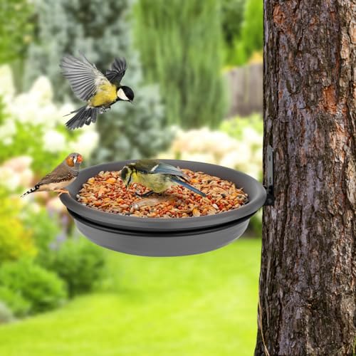 Alphatool Fence Bird Feeders Tray, 8.3" Dia., Grey - color: Gray, size: 1pcs