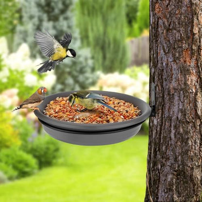 Alphatool Fence Bird Feeders Tray, 8.3" Dia., Grey - color: Gray, size: 1pcs