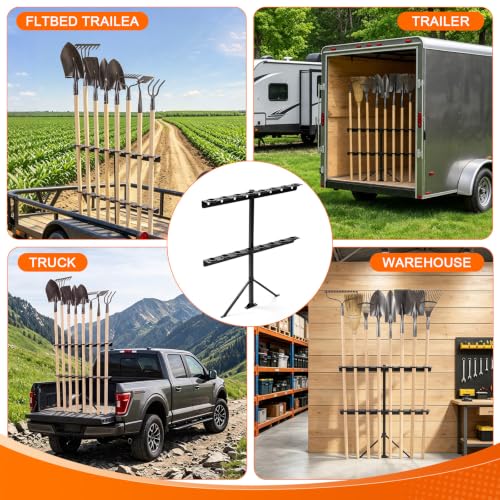 Trailer Tool Racks for Lawn Equipment 8 Hole Truck Shovel Holder