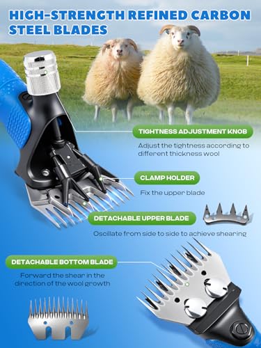 Sheep Shears Electric 850W, Infinite Speed Adjustable 2400-3000RPM