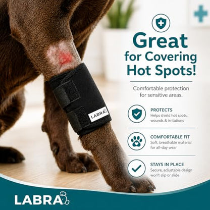Labra Dog Front Leg Brace - Compression Wrap with Adjustable Straps - Dog Wrist Brace for Support - Leg Sleeve to Stop Licking - Aid in Wound Care and Recovery - Large/Extra Large (Pack of 2) - size: Large/Extra Large (Pack of 2)