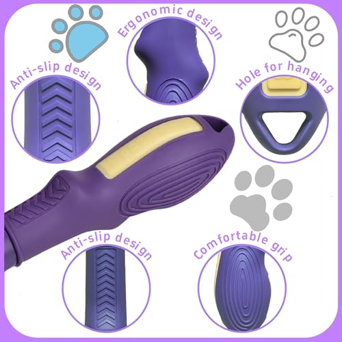 Pet Comb for Dogs & Cats with Long & Short Stainless Steel Metal Teeth For Shedding and Tangles, Non-Slip & Anti-Static Rubber Handle, Safe & Gentle Pet Grooming Comb - size: Pet Grooming Comb