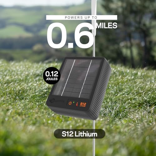 Gallagher S12 Solar Fence Charger | Solar Electric Fence Energizer | 4 Miles of Protection | For Livestock, Goats, and Small Pastures | 3-Year Warranty And U.S. Support