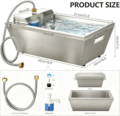 4Gal Dog Water Bowl Dispenser Automatic Livestock Water Trough