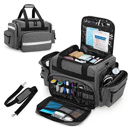 Damero Professional Medical Bag Empty, First Responder Trauma Bag, Gray - color: Gray