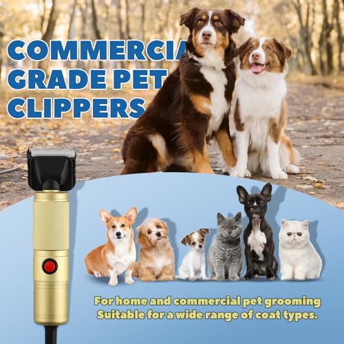 Pet Grooming Clipper 280W, with 2000-6000RPM Stepless Speed Control | 10ft Power Cord, Low Noise< 50db, Dog Trimmer Kit for Thick Heavy Coats with Extra Detachable Blade