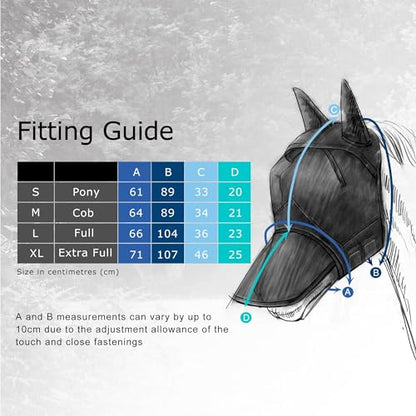 Harrison Howard CareMaster Horse Fly Mask Large Eye Space Standard Moonlight Silver Medium Cob - color: Moonlight Silver, size: Cob (Medium)