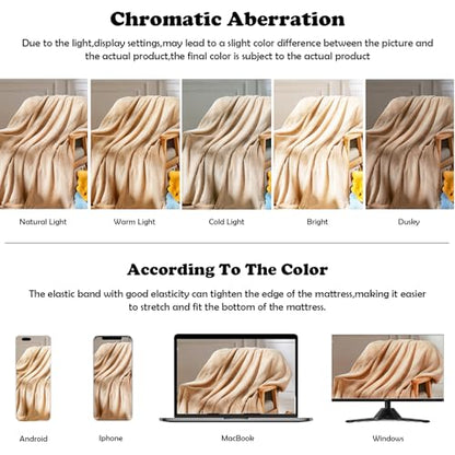 NEWCOSPLAY Fleece Leaves Pattern Queen Blanket, Brown, 90"x90" - color: Brown, size: Queen(90"x90")